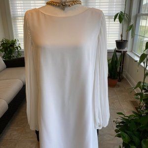 New Sheer Long Sleeve White Dress  Size 12